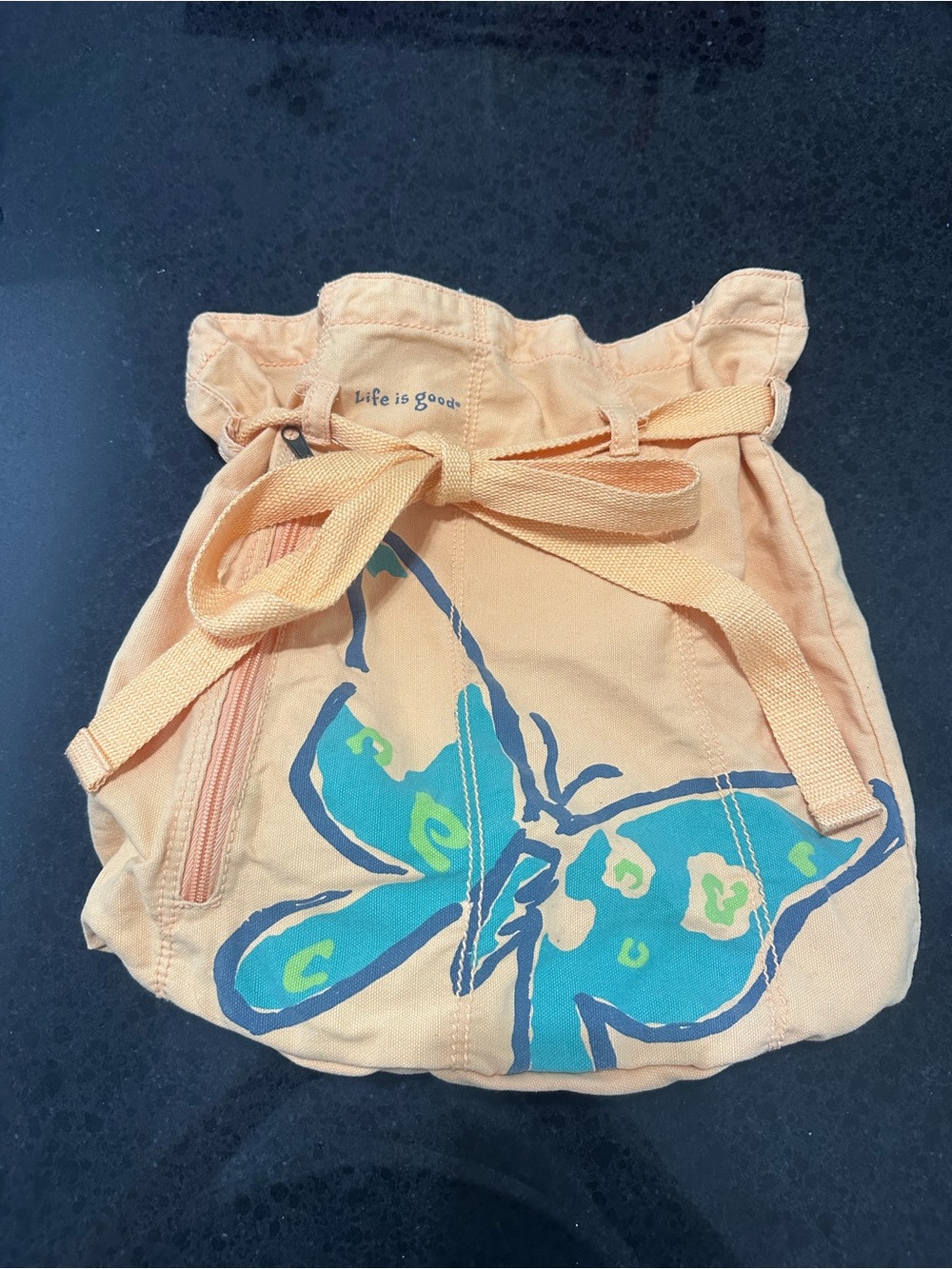 Vintage Life is Good canvas backpack